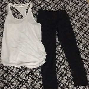 Black Capri and white tank!